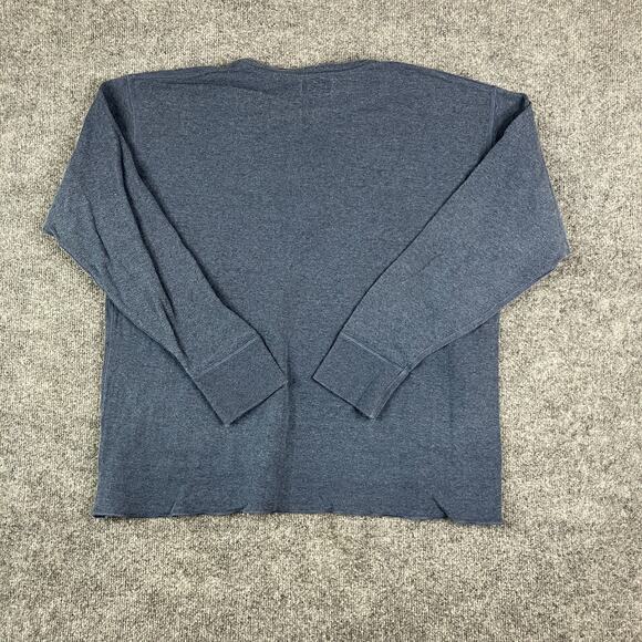 L.L. Bean Henley Shirt Mens XL Blue Long Sleeve Pullover Cotton Casual Vintage - Picture 6 of 7